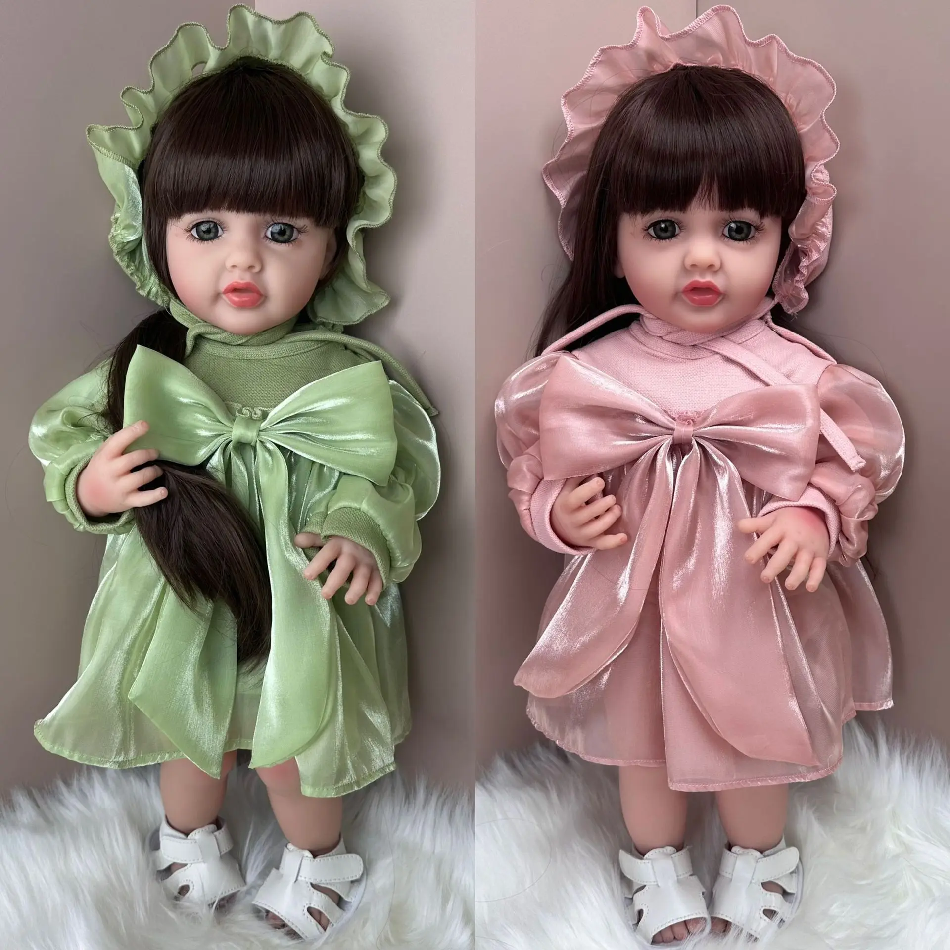 Muñeca de reno de simulación de 55Cm, muñeca de pegamento completo, muñeca de reno Куклы, regalo para niños