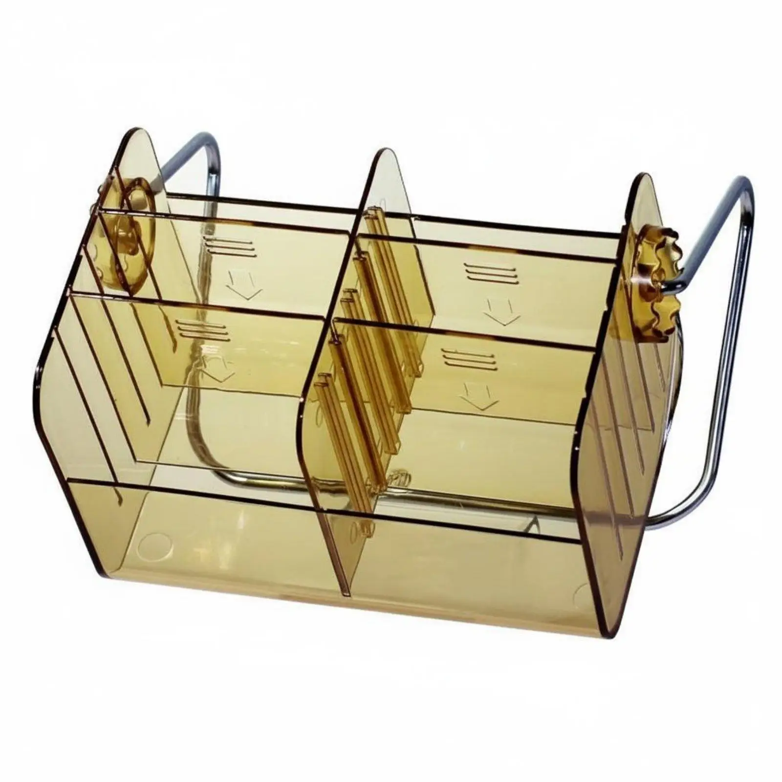 PET Stainless Steel Pen Holder Desk Organizer Large Capacity Multi Section Transparent Box for Pens Scissors Notes