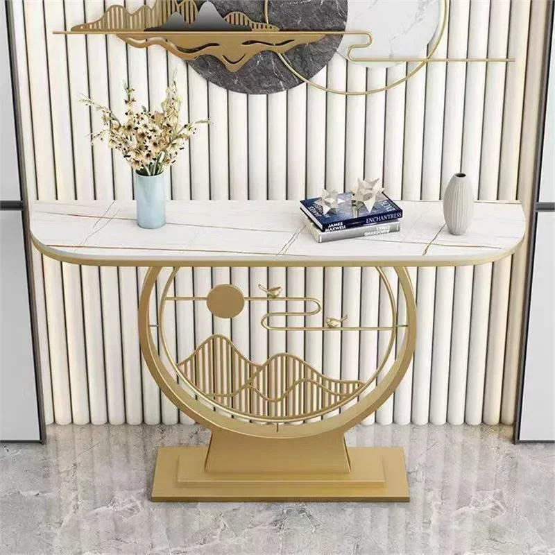 Modern Light Luxury Entrance Cabinet New Chinese Style Bar Console Table Simple Entryway Storage Rack for Hallway Living Room