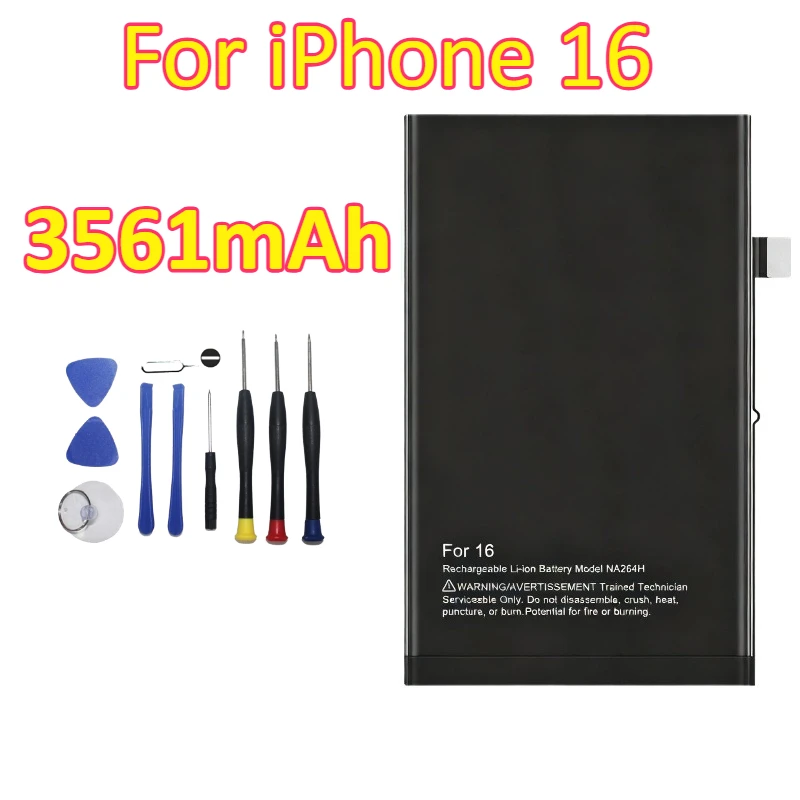 New 3561mAh 3582mAh 4674mAh 4685mAh Replacement Batteries For iPhone 16 16Pro 16Plus 16ProMax Mobile Phone Battery +Tools