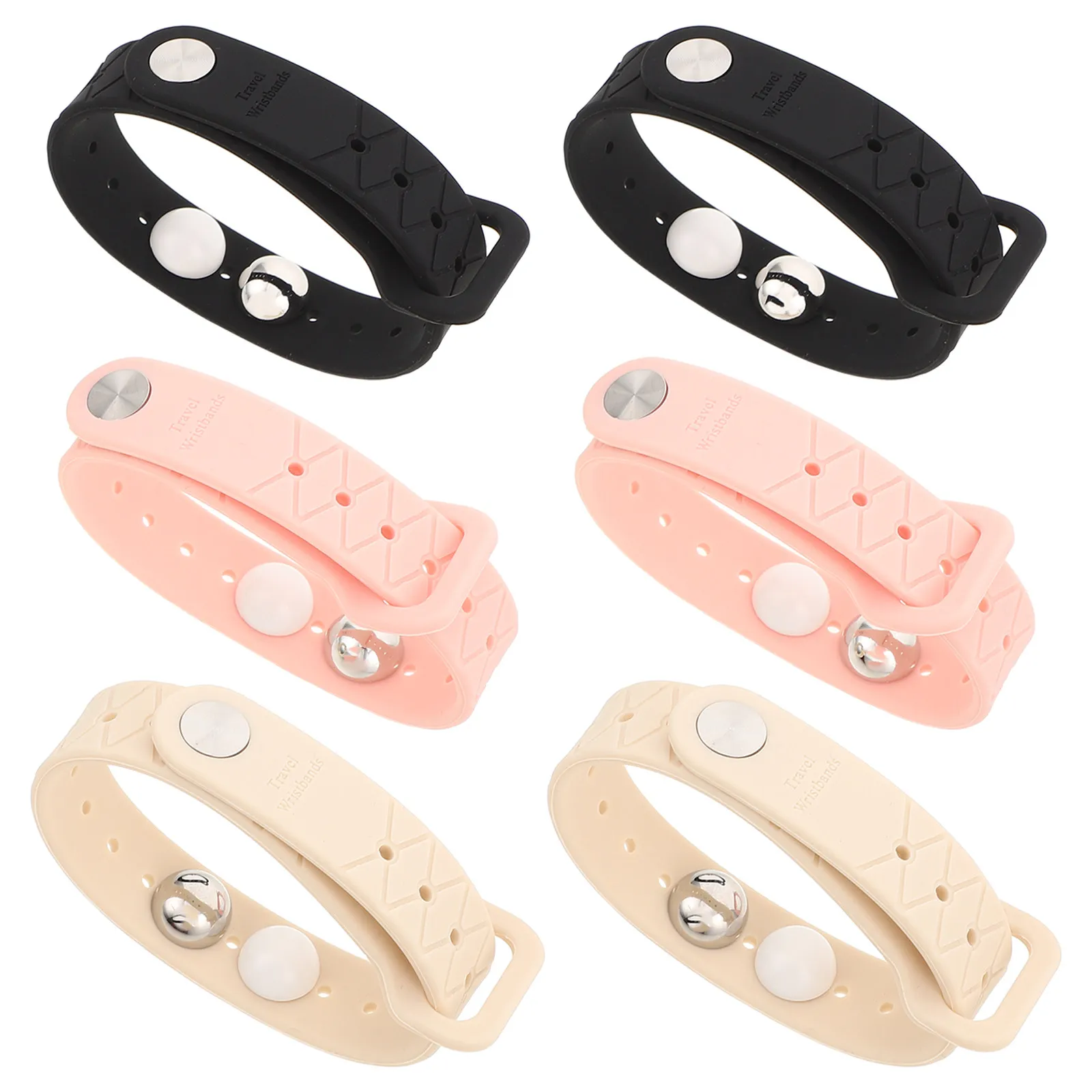 6Pcs Motion Sickness Wristband Travel Anti Nausea Silicone Bracelet Acupressure Relief for Car Boat Flight Cruise Pregnancy