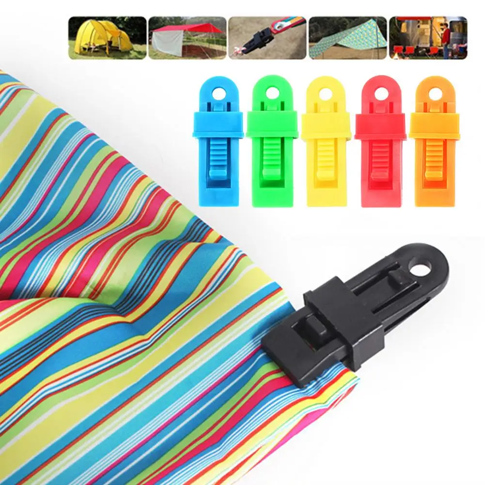 

10Pcs Tent Canopy Clips Heavy-Duty Windproof Clips Adjustable Tent Tarp Clips Lock Grip Tent Clips Clamp Camping Supplies