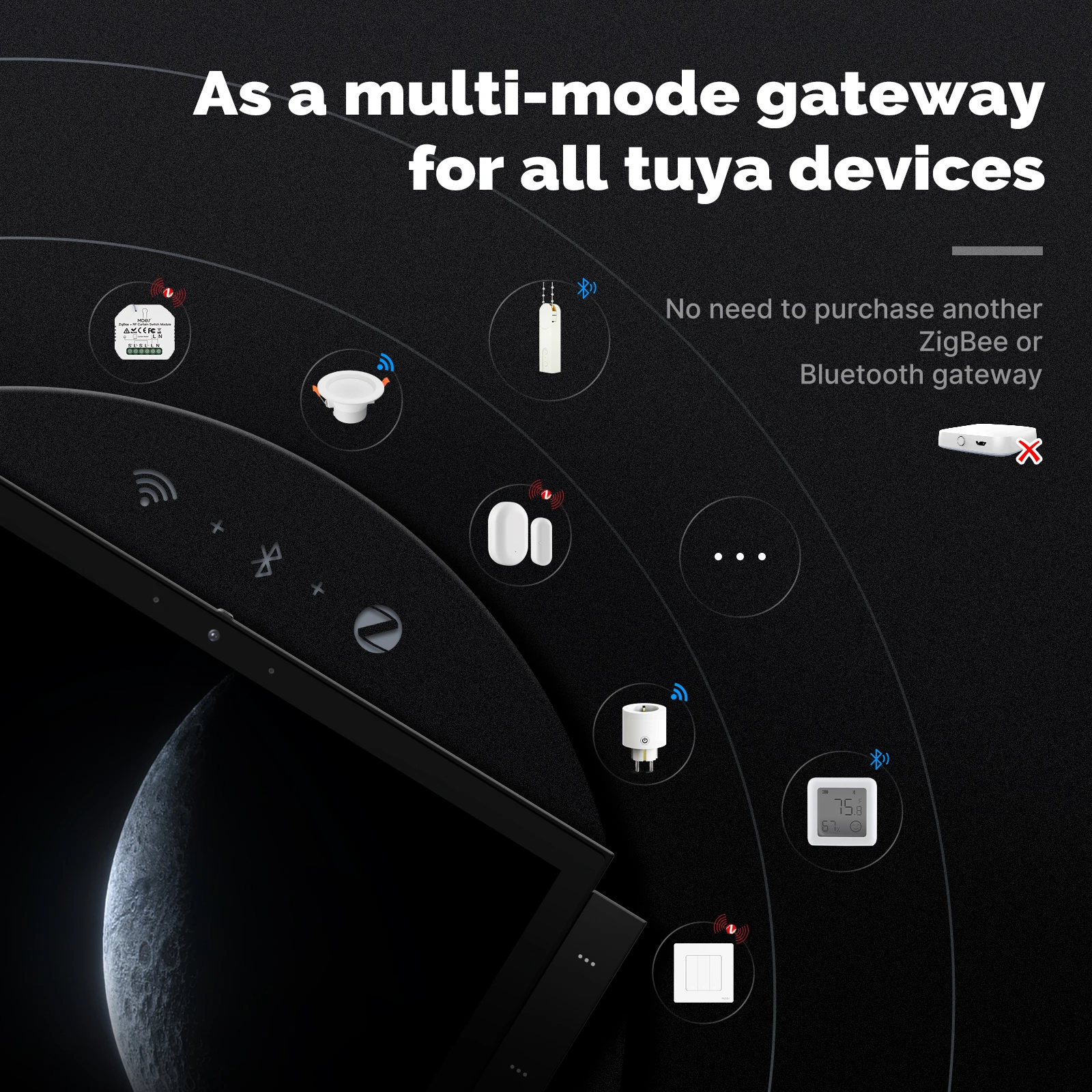 10.1inch Tuya Smart Home Control Panel Max Touch Screen With Bluetooth Zigbee Gateway Built-in Building Intercom Compatible