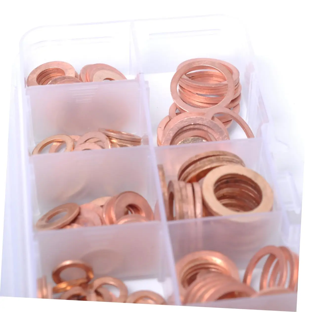 Picture 7: Copper Gasket Set 200pcs Flat Washers Assortment Metric Sealing  Industrial Use Metric Sizes for Plumbing and Automotive Sealing