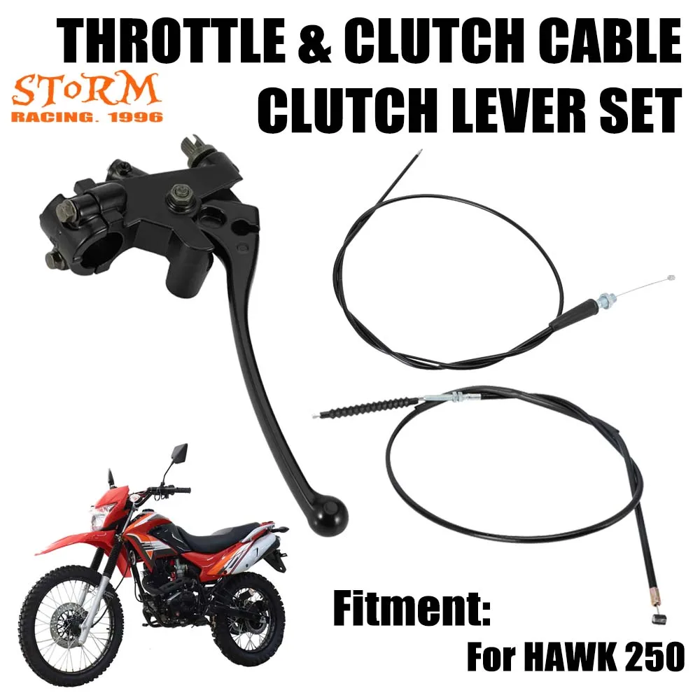 Throttle Cable Clutch Cable Clutch Lever Motorcycle Parts For HAWK 250 HAWK250 Dirt Pit Bike PE Steel Wire