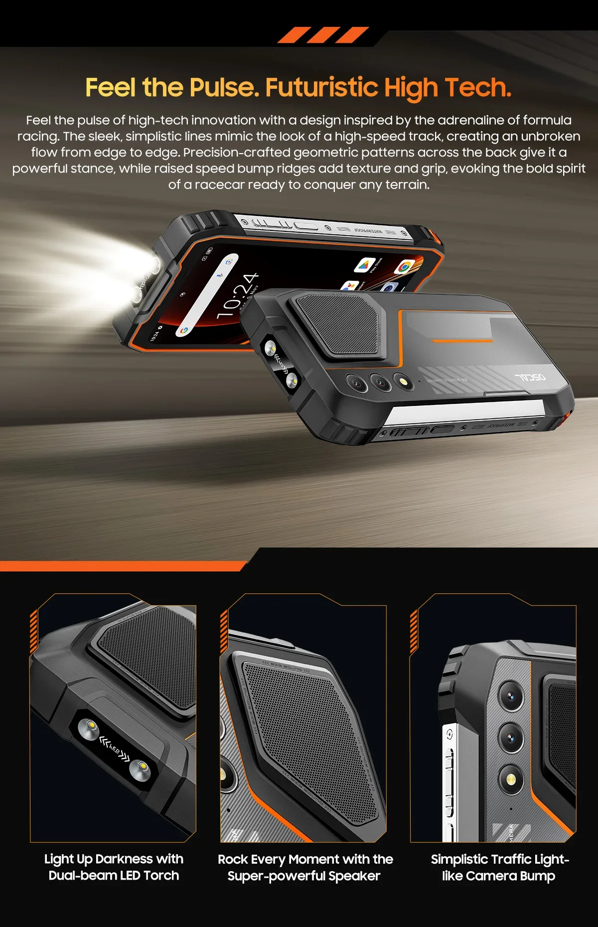 Global version Blackview OSCAL PILOT 1 Rugged Phone 6.67'' HD+ Display 50MP Camera 6GB+256GB 15000mAh NFC Smartphone Android 14