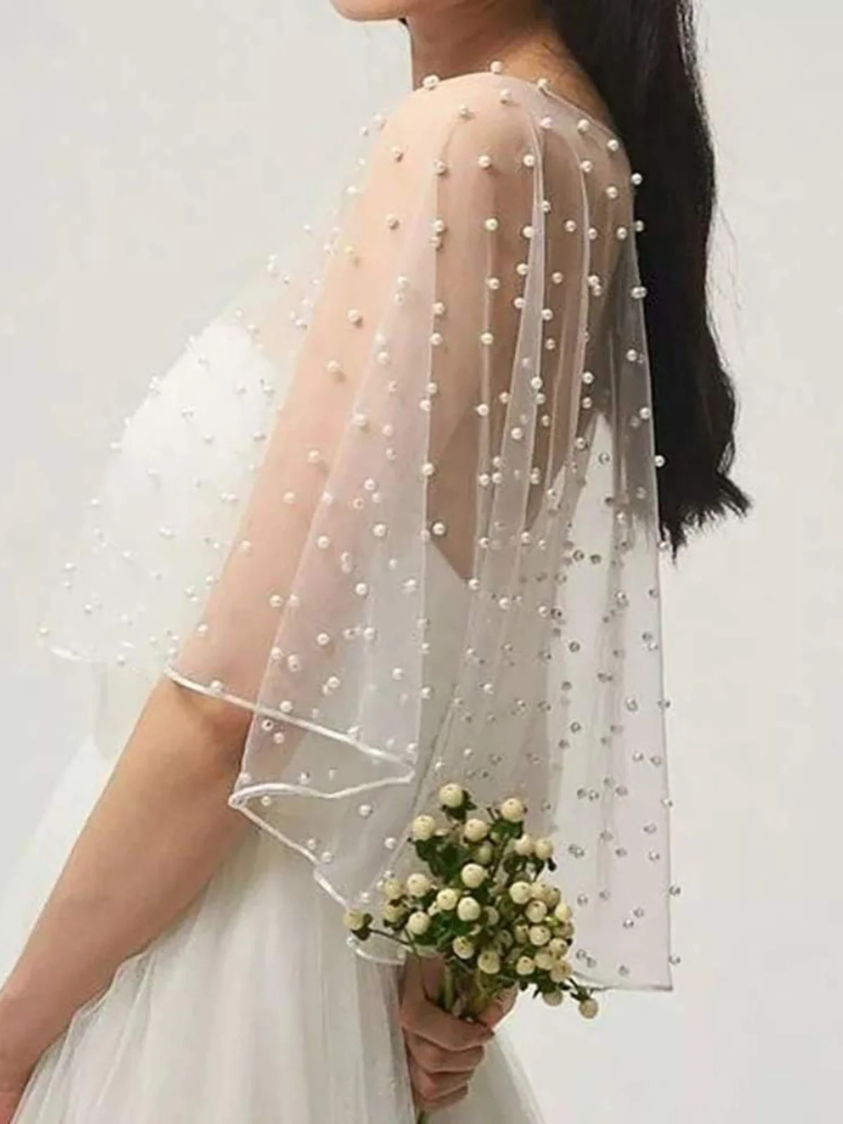 

Летний тонкий аксессуар для сценического костюма: дышащее кружево с жемчужной отделкой, чисто белое, модное, для женщин