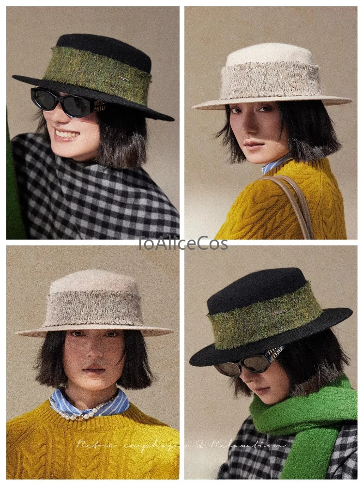 

В наличии: Шерстяная фетровая шляпа-федора в винтажном стиле для женщин, подчеркивающая изысканность образа.