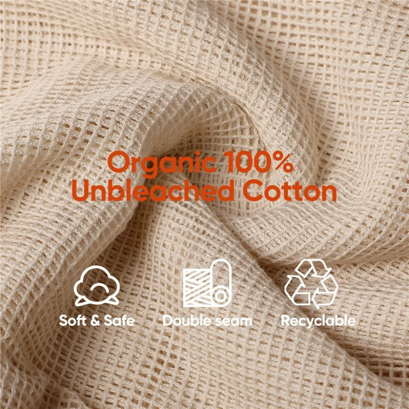 Reusable Mesh Bag Cotton Vegetable Bags Home Organization and Storage Eco Friendly Products Bag Organizer Machine Washable