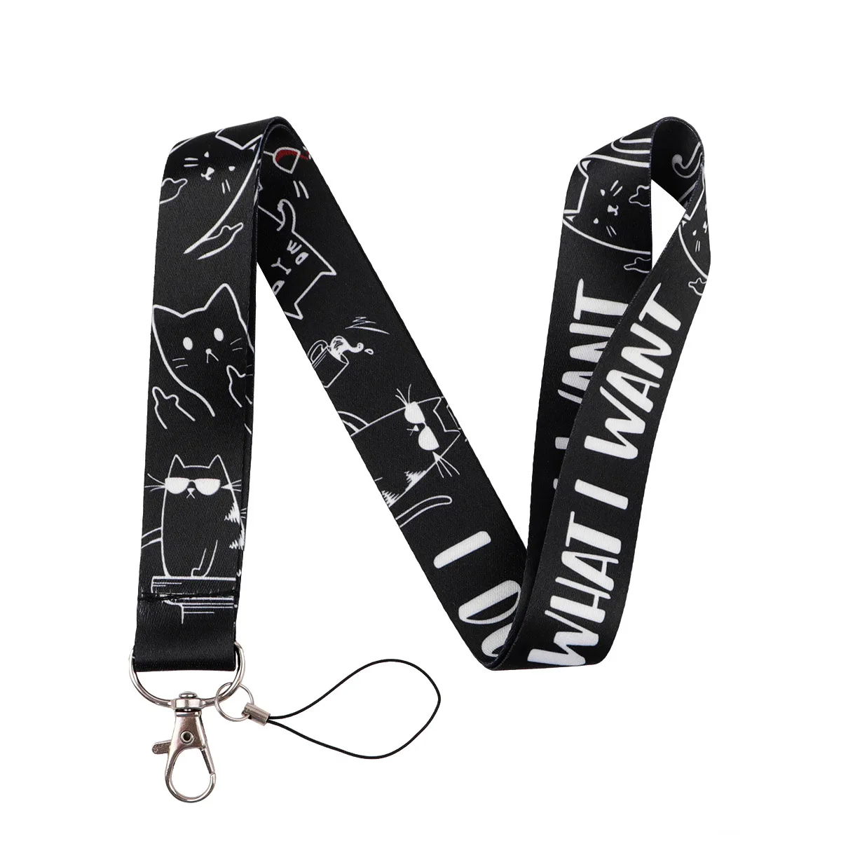 Cat Quotes Credential Holder Flowers Lanyards for Key Neck Strap For Card Badge Gym Keychain Keyring DIY Cute Accessories Gifts