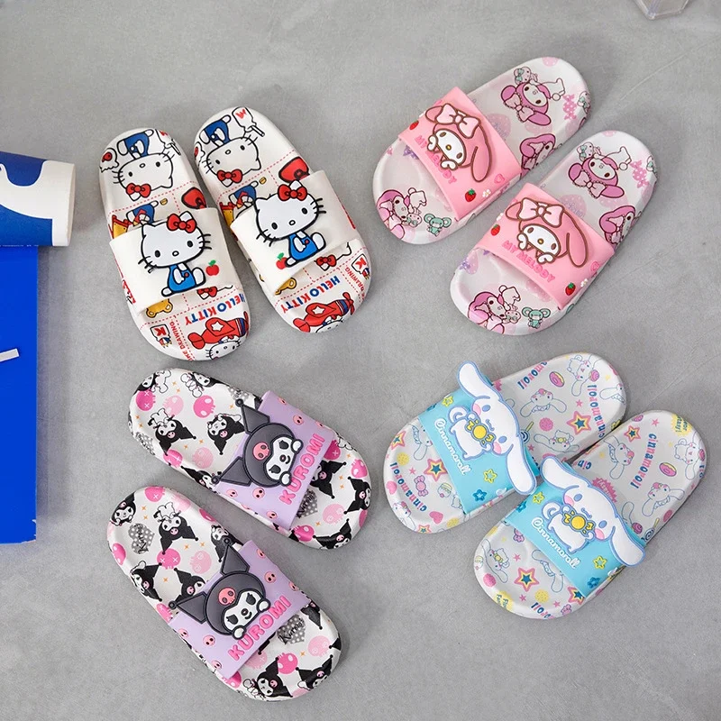 Sanrio Children\'S Cartoon Anti-Slip Soft-Soled Slippers Boys And Girls Bathroom Slippers Summer Cute Baby Home Casual Shoes