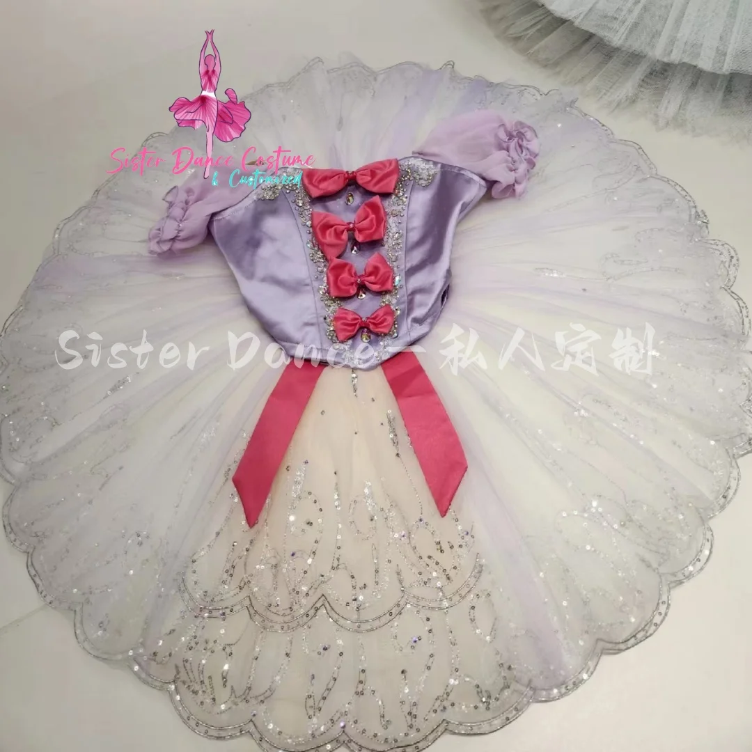 

2024 New purple split fairy doll variation tutu professional private custom children's women's competition dress