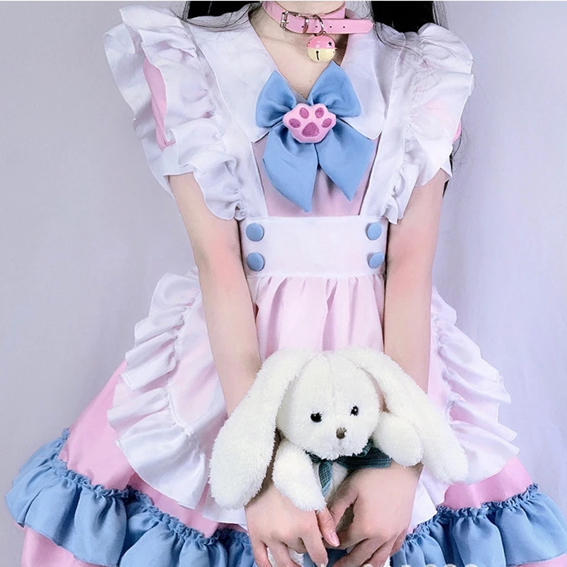 Disfraz de colegiala de talla grande, uniforme de sirvienta Lolita, vestido de lencería Sexy, espectáculo de animación, trajes Miad, ropa Kawaii para estudiantes