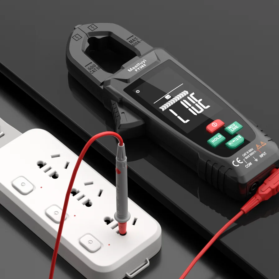 MASTFUYI Pinza amperometrica digitale automatica a grande schermo Amperometro portatile Multimetro a pinza 10000 conteggi Vero RMS con rilevamento NCV