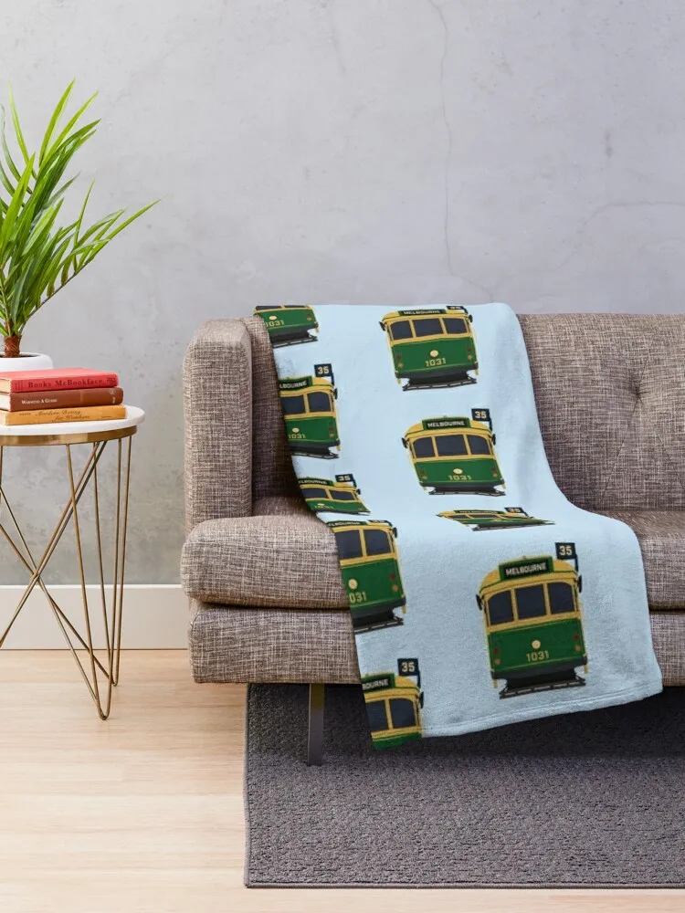 Melbourne Tram, W-Class Front View  Throw Blanket Sofa Throw sofa bed Blankets