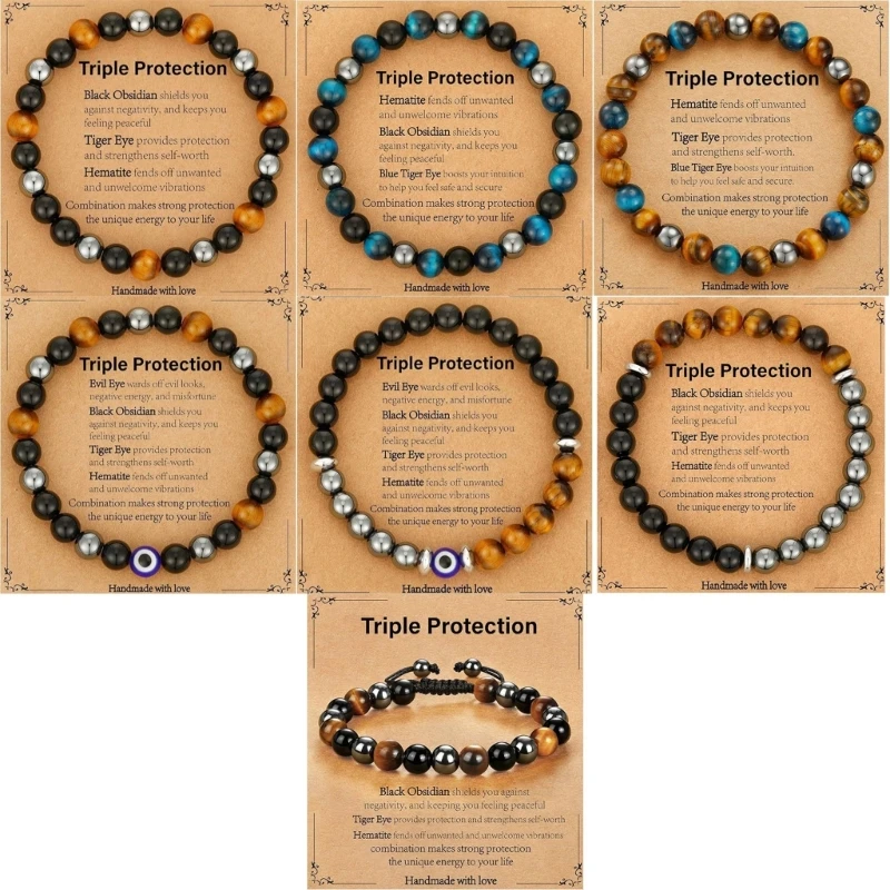 Obsidians Beaded Bracelet With Closure Tigers Eye Adjustable Design
