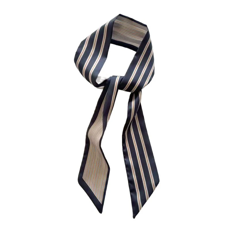 Fashion Spring Woman Skinny Silk Scarf Long Hair Strip Silk Ribbon Girl Small Neck Scarves Bag Handle Ribbon Kerchief Lady Tie image 6