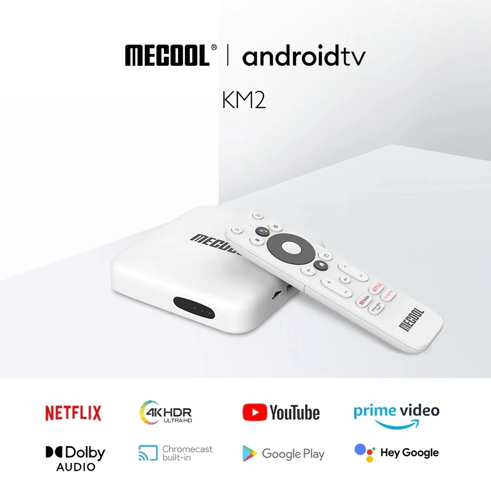 Mecool KM2 IPTV Smart TV Box Android 10.0 Google Certified Dolby TV-Box DDR4 8GB BT4.2 2T2R 2.4G/5G Wifi 4K Media Player Set Top