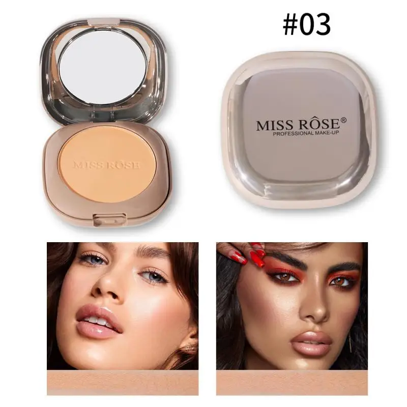 Miss Rose Honey Powder Oil Control Waterproof Double-Layer Face Repairing Biscuit Wet Dual-Use Durable Concealer  Beauty Makeup