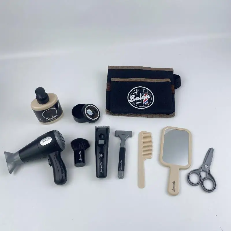 1 Set Hair Salon Shaving Kit Kids Toys Barber Role Pretend Play For Boys Beauty Fashion Electric Hairdressing Cosmetics Tools
