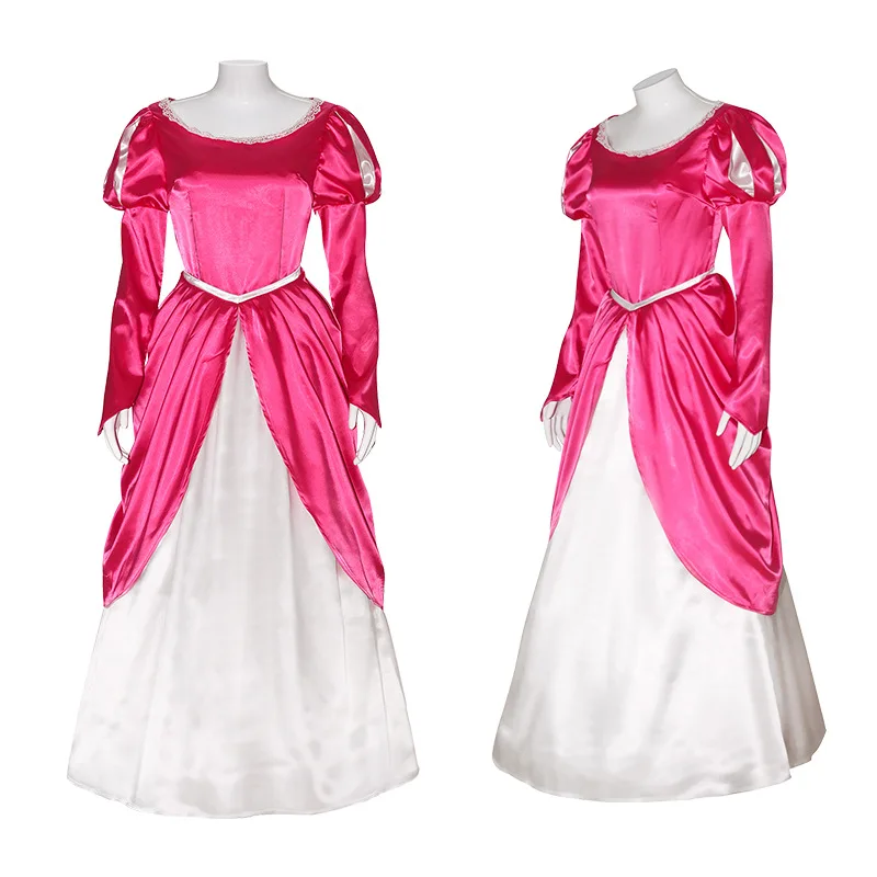 

Little Mermaid Cos Women's Clothing Daughter Of The Sea Princess Ariel Adult Pink Dress Cosplay Costume