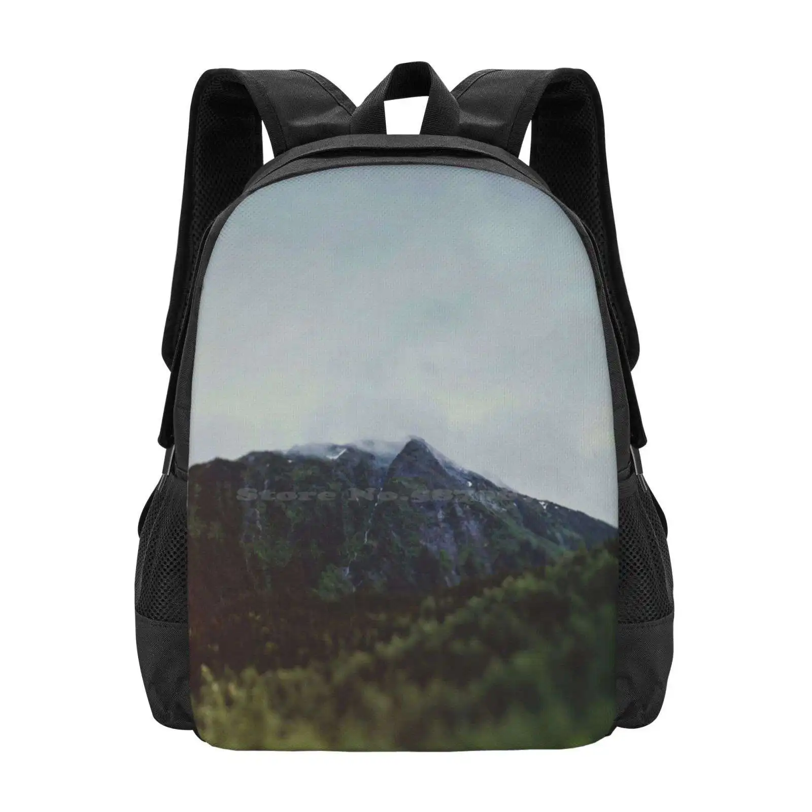 

Alaska Frontier School Bags For Teenage Girls Laptop Travel Bags Alaska Nature Mountains Landscape Clouds Cloudy Forest