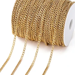 2 metri 2.9-4.6mm catene cubane cordolo in acciaio inossidabile sfuse per collana fai da te bracciale cavigliera gioielli che fanno accessori forniture
