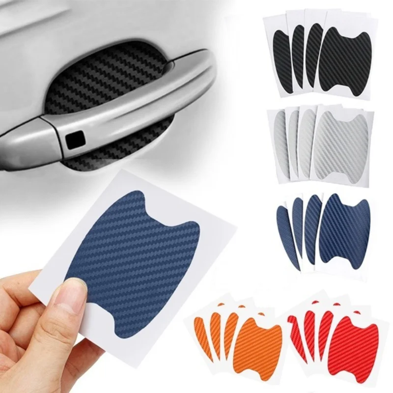 4pcs Car Door Sticker Scratches Resistant Cover Auto Handle Protection Film Exterior Accessory