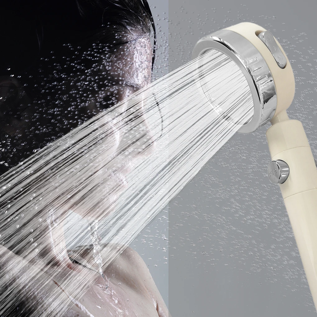 High Pressure Rain Shower Head Bathroom Head Showers Handheld Ajustable One-Key Water Stop Showerhead  Third Gear For Home Popel