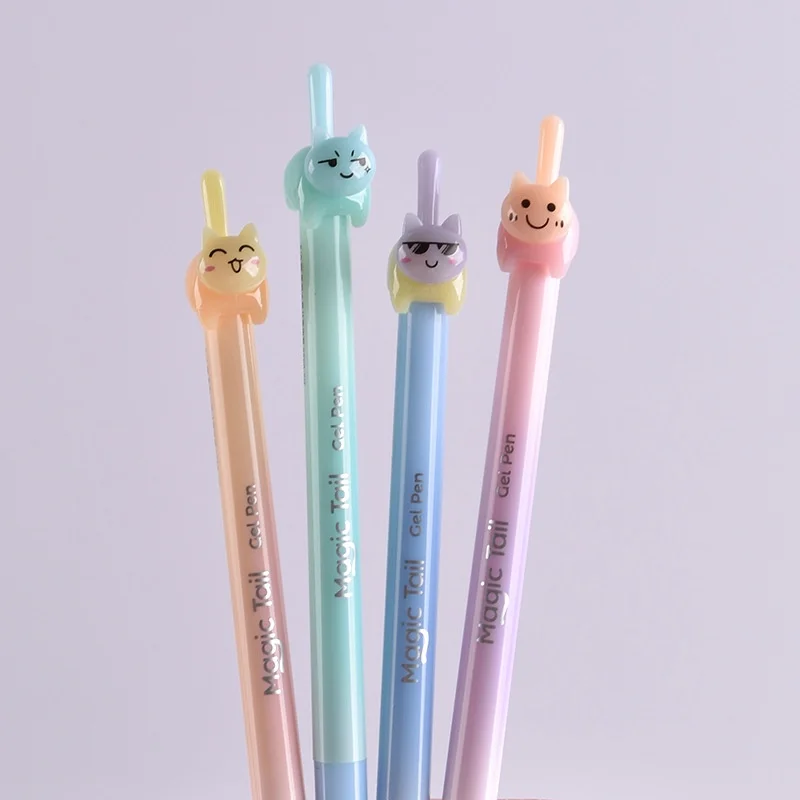 48pcs-lot-kawaii-cat-press-gel-pen-cute-05mm-black-ink-signature-pens-promotional-gift-office-school-supplies