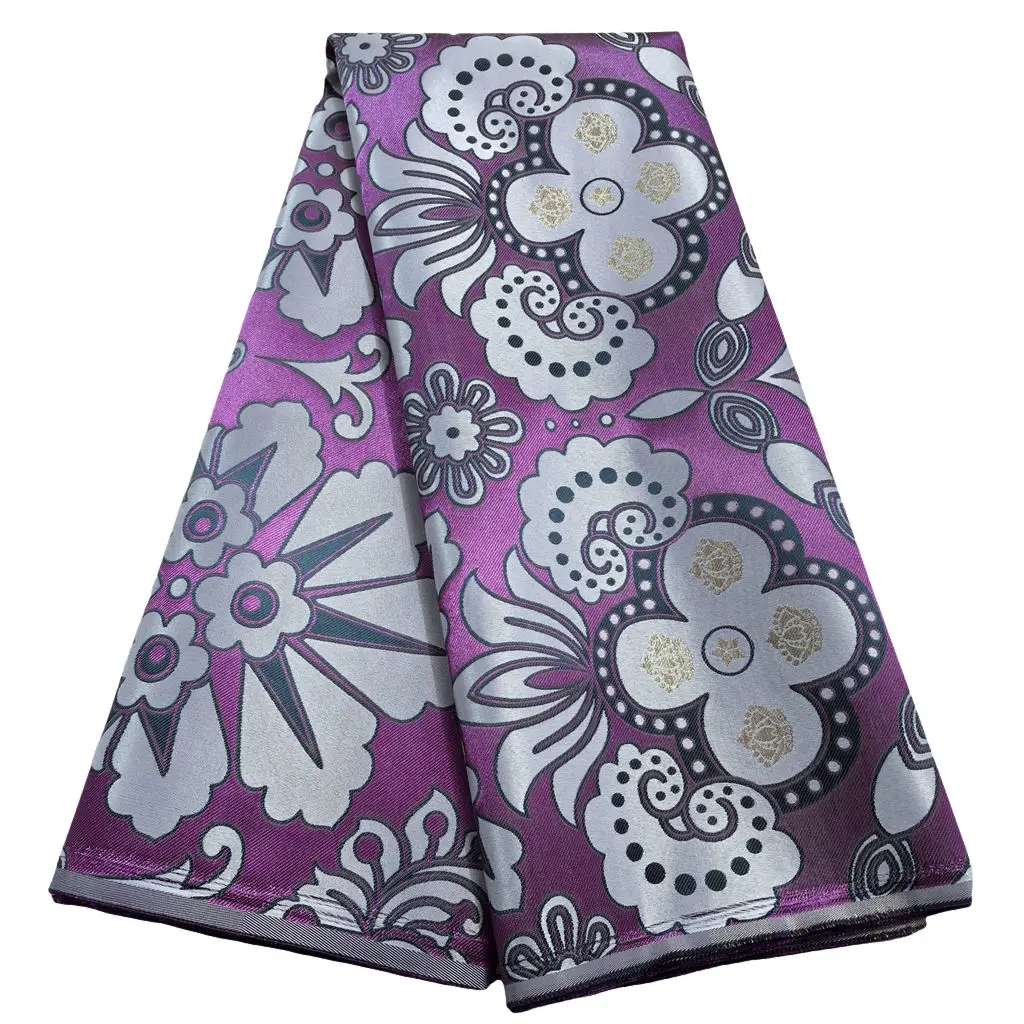 Afrikaanse Dikke Damast Kant Stof 2.5Yard Of 5Yards 2025 Jacquard Brokaat Stoffen DIY Naaien Voor Nigeria Vrouwen Headtie Aso obi Jurk
