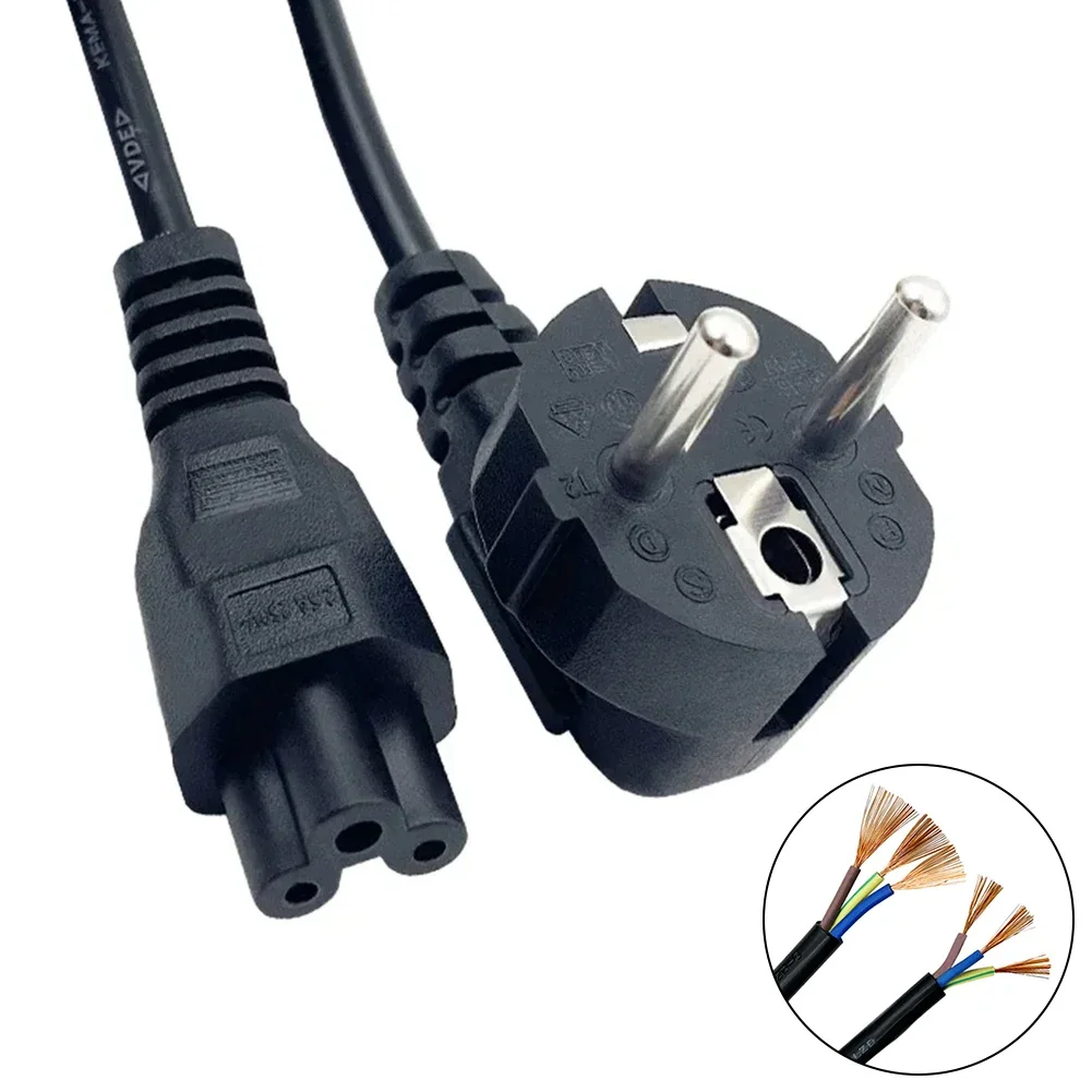 EU Power Cable Laptop 3-pin Power Adapter Cord Charger Plug Extension Cord For HP Dell Toshiba Sony ASUS Lenovo Samsung Notebook