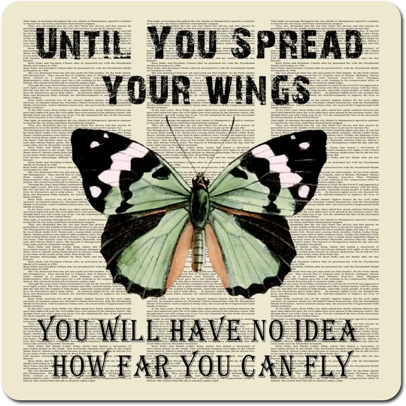 Until You Spread Your Wings Metal Sign Vintage Butterfly Newspaper Quotes Tin Signs Wall Art 12 Inch Custom Made Signs