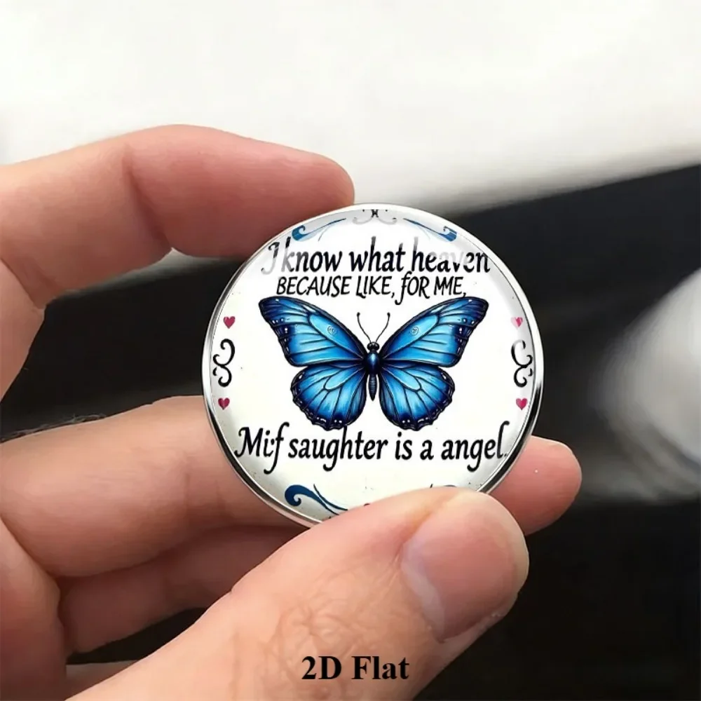 6/12/20 Pcs Blue Butterfly Angel Lapel Pin, Heaven Memorial Brooch, Stainless Steel Badge, Memorial Gift for Daughter Souvenir
