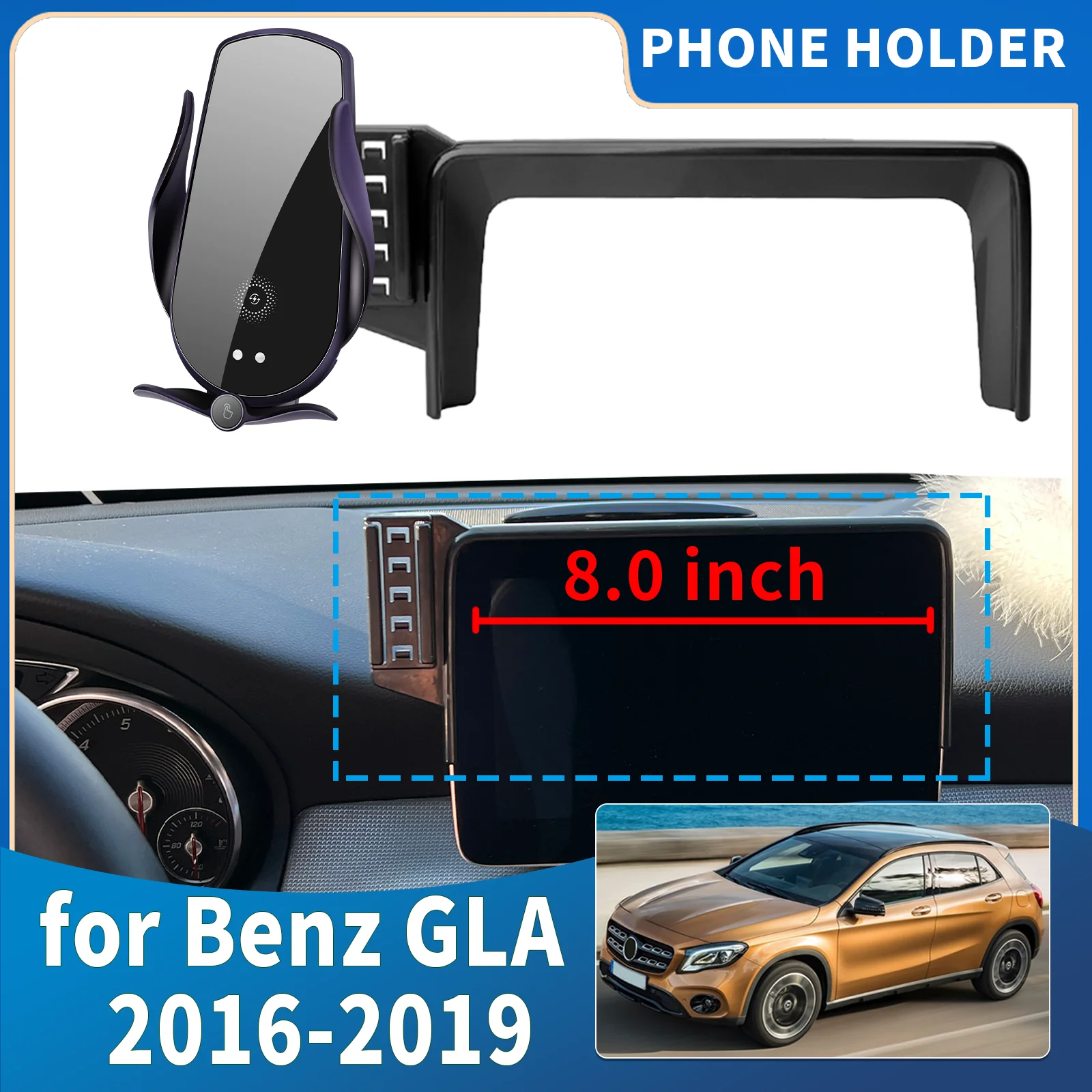 

fit for Mercedes-Benz GLA 2016 2017 2018-2019 X156 (8.0in) Integrated Screen Mount Phone Holder Mount Car accessoires