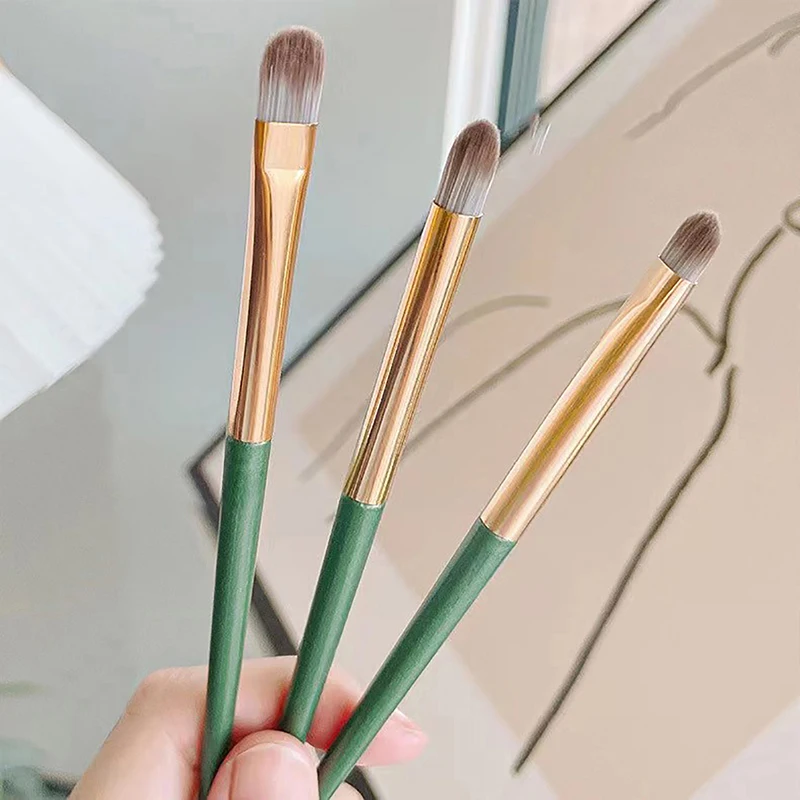 3PCS Eye Shadow Detail Brushes Tool Set Cosmetic Highlighter Lying Silkworm Smudge Soft Hair Brush Blush Beauty Makeup