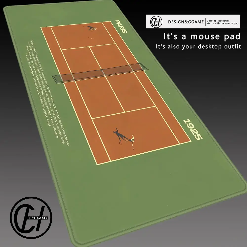 Vintage 1925 French Open Desk Mat: Dynamic Players On Classic Clay Court, Immortalizing Tennis History's Iconic Moments