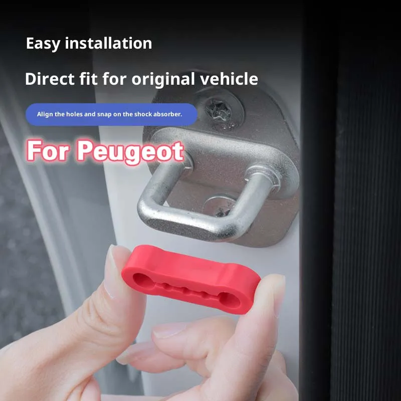 Звуковой демпфер дверного замка для Peugeot 106 206 207 307 308 407 508 3008 4008 5008 Rattling STOP Звукоизоляционный глухокий уплотнитель