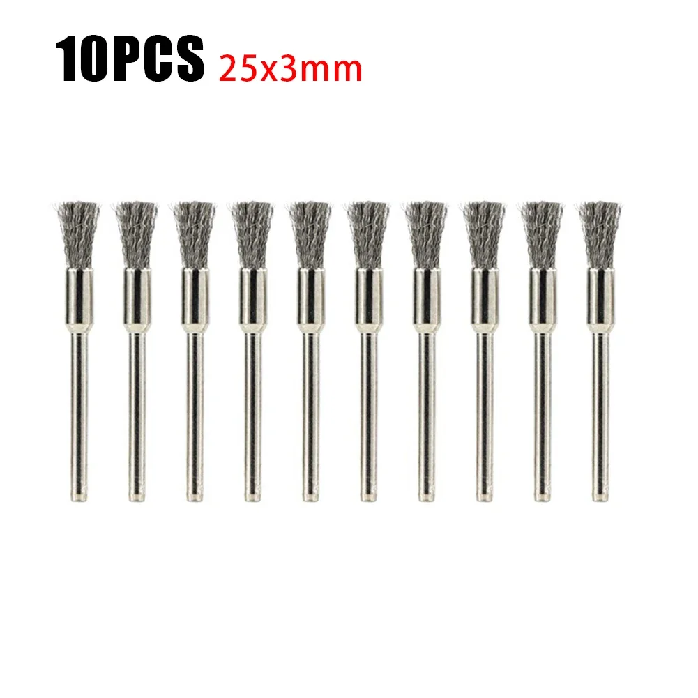 

Stainless Steel Wire Brush Steel Tool Wheel 10PCS Wire 53mm Brush Diameter5mm Drill Electric Handle-Diameter3mm