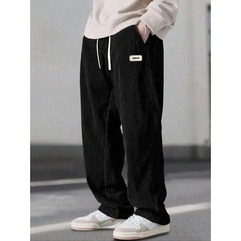 Loose Fit Men's Beam Leg Pants Comfortable Casual Sweatpants Elastic Waist Baggy Trousers Winter Collection plus Size
