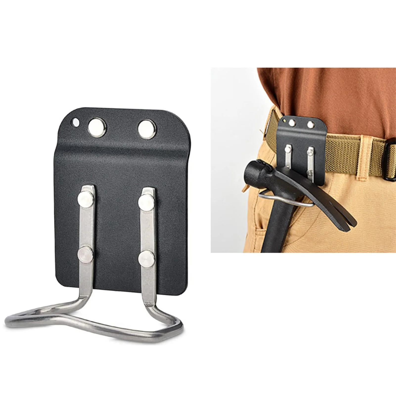Hammer Catcher Portable Multifunctional Stainless Steel Tool Belt Hammer Holder Woodworking