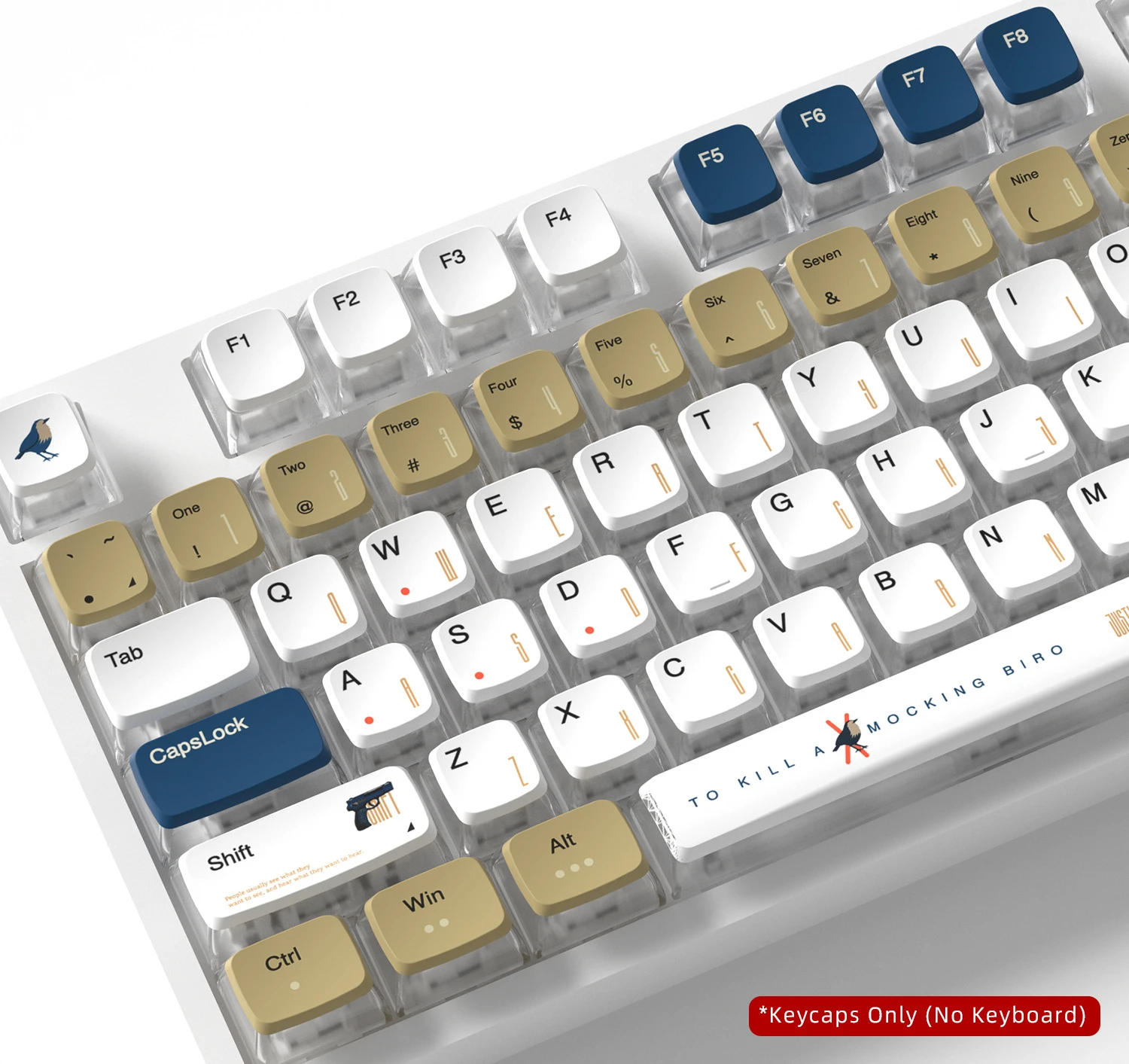 Robin Four-Sided Backlight Keycaps 132 Keys PBT+PC Material CBSA Profile For MX Switch Mechanical Keyboard ISO ANSI Layout