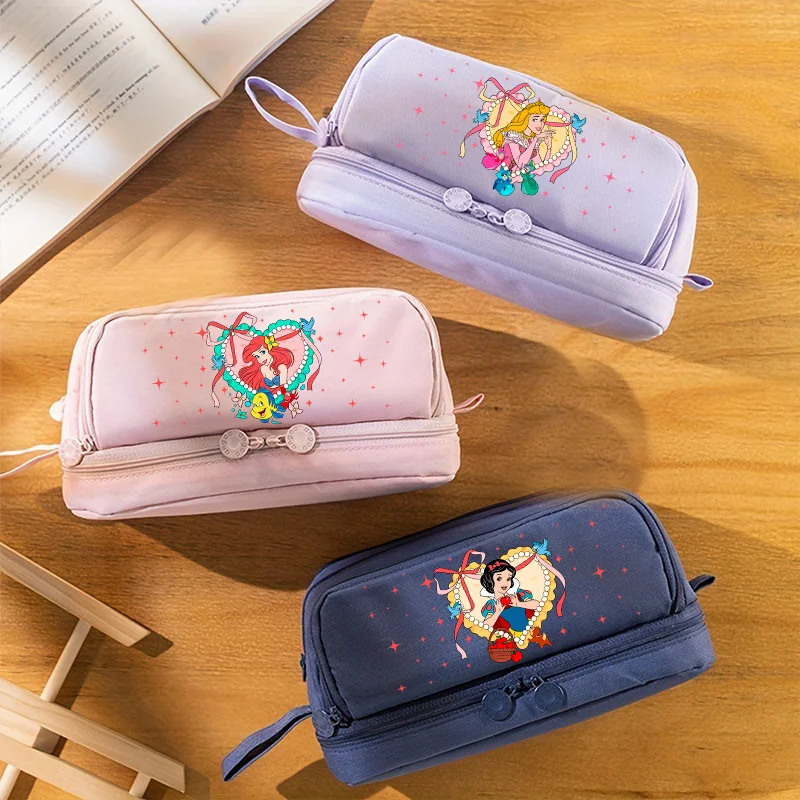 مقلمة أميرات ديزني أورورا سنو وايت مقلمة أرييل إيلا سعة كبيرة صندوق رصاص صندوق أدوات مكتب متعدد الوظائف #3