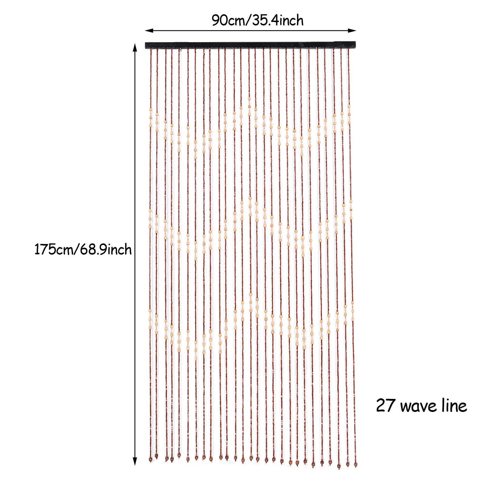 ستارة خرز خشبية طبيعية مصنوعة يدويًا بشاشة يطير وباب غرفة ونافذة الشرفة ومقسم غرفة النوم والحمام
