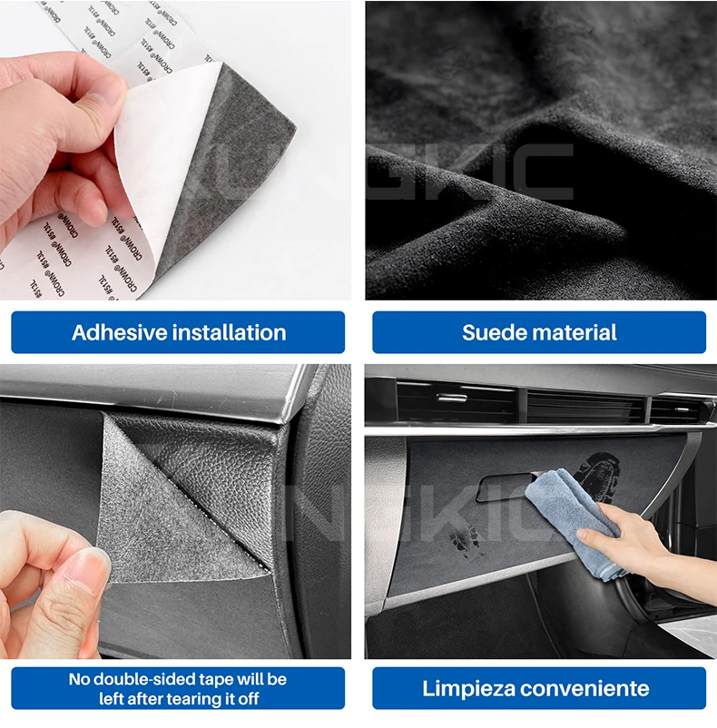 Für Mazda 3 Axela 2019 2020 2021 2022 2023 2024 2025 LHD RHD Auto Beifahrerbox Anti-Kick Wildleder Carbonfaser-Stil Schutzaufkleber – Detail 3