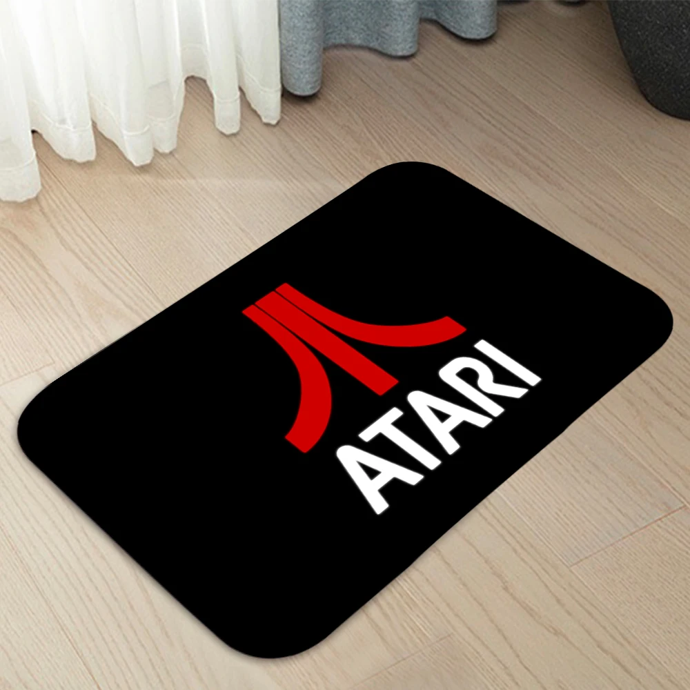 Atari-felpudos con logotipo para el hogar, alfombras para puerta de entrada, decoración moderna, alfombras para el suelo del baño, 256