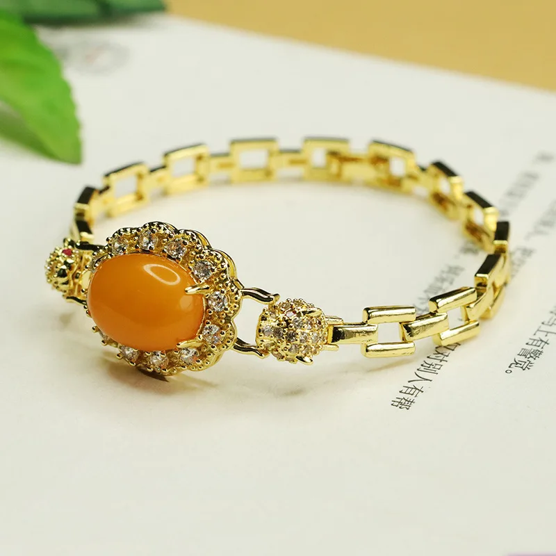 Old Amber Leopard Full Bracelet Fashionable Versatile