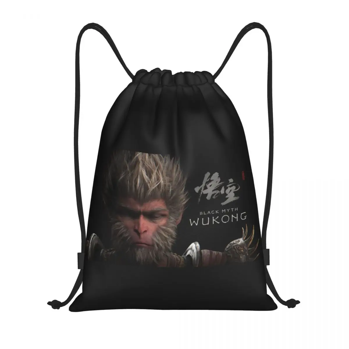 Custom Monkey King Wukong Myth And Folklore Drawstring Backpack Bags Lightweight Video Game Lover Sackpack Sacks for Training