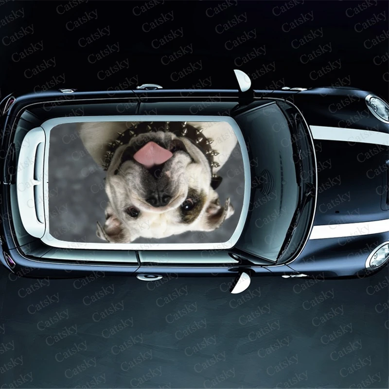 Bulldog Car roof sticker wrap racing SUV accessories packaging painting PVC car accessories graphic decals