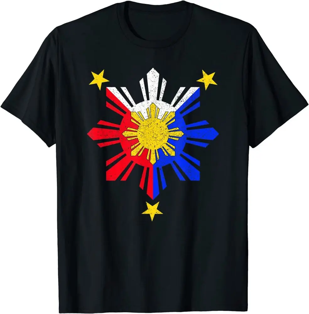 Pinoy Filipino Philippines Flag Sun Tee T-Shirt For Man Woman Short Summer Tees Casual Cotton